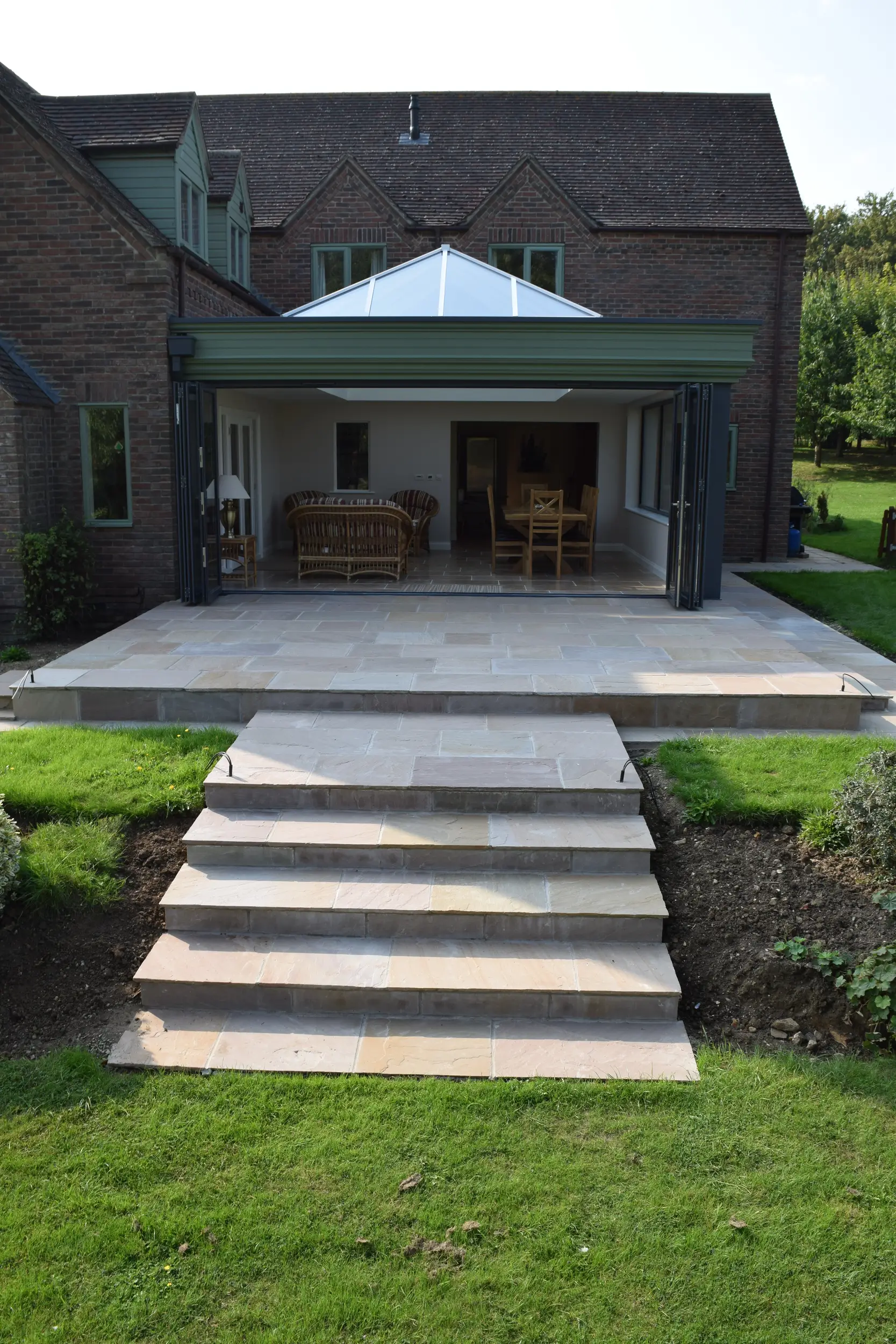 Garden room patio and steps
